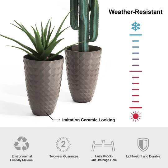 Glitzhome® 19.7" Eco-Friendly Oversized Faux Ceramic Pot Planters